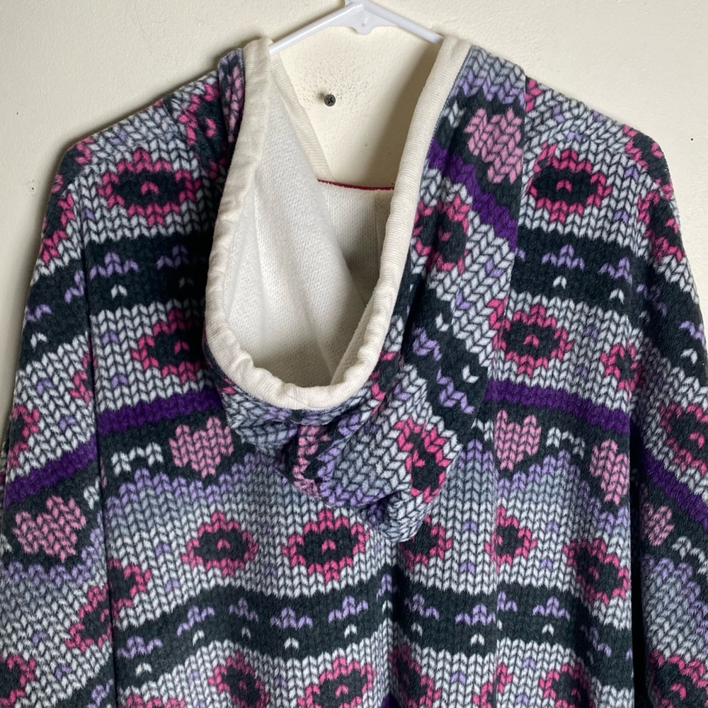 Woman's Pajama Hooded Poncho Simply Vera Wang Soft Fleece Size XL Lounge - Picture 6 of 12